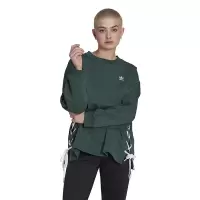 ADIDAS LACED CREW三叶草系列冬女绿色卫衣HK5056