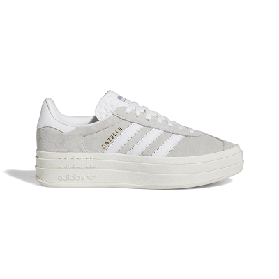 adidas originals Gazelle Bold 厚底休闲 防滑耐磨 低帮 板鞋 女款 灰白 HQ6893