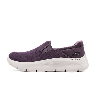 Skechers 简约一脚蹬 减震防滑耐磨 低帮 运动休闲鞋 女款 暗紫色124953-PLUM