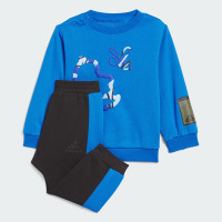 adidas 童装 图案印花长袖卫衣拼色长裤婴幼儿套装 婴童 IQ0987