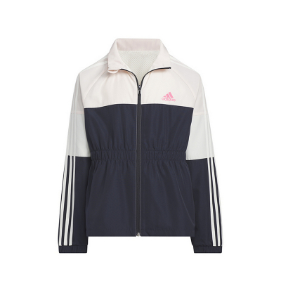 adidas 童装 Urban Woven Jacket 拼色抗风运动休闲夹克外套 女童 奇迹石英色 IQ1268