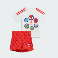 adidas /迪士尼 联名款 童装 Logo印花圆领运动休闲套头短袖短裤套装 男童 IB4840