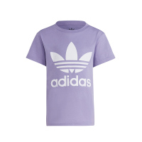 adidas 三叶草 童装 大Logo印花圆领休闲短袖T恤 男童女童 魔幻淡紫 IC9120