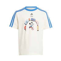 adidas 童装 侧条纹卡通动漫印花运动短袖T恤 男童 粉白/空军蓝 IQ4800