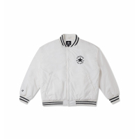 Converse匡威 条纹拼色字母图案印花棒球服 男款 白色 10025261-A01