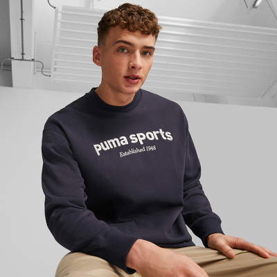 PUMA 字母圆领套头卫衣 男款 藏青色 625312-16