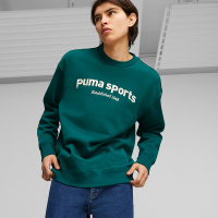 PUMA 字母刺绣宽松加绒加厚透气跑步运动卫衣 男款 绿色 625312-43