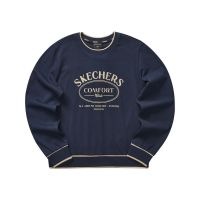 Skechers 缤纷休闲系列 印花字母圆领套头卫衣 女款 藏青色 L323W017-002Z