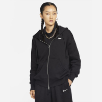 Nike 纯色全拉链连帽长袖夹克外套 女款 黑色 DQ5759-010