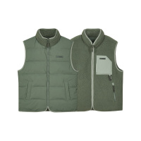 Skechers FASHION 撞色双面穿休闲马甲 男款 龙舌兰绿 L423M010-035Z