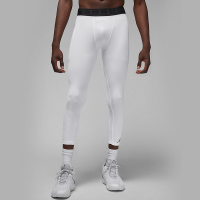 耐克Jordan Logo印花图案修身健身裤 男款 白色 DX3140-100