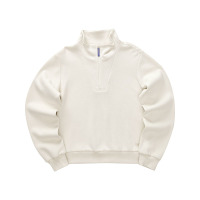 Skechers 漫步系列 纯色立领套头卫衣 女款 豆腐白 L423W013-0211