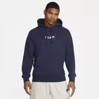 Nike Club Fleece 字母印花套头足球连帽卫衣 男款 深藏青 FB6575-410
