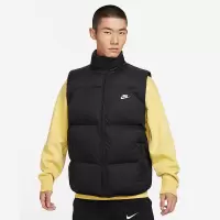 Nike 纯色休闲立领Logo印花无袖马甲 男款 黑色 FB7374-010