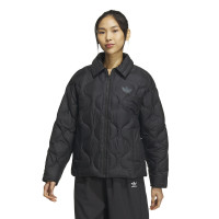 adidas originals三叶草 Down Short Jacket 纯色徽标Logo宽松含羽绒夹克外套 女款 黑