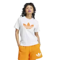 adidas originals三叶草印花圆领短袖T恤 女款 浅麻灰 IL2424