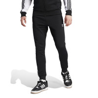 adidas originals三叶草 三条纹拼色Logo标识束脚运动裤 男款 黑色 IL2488