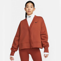 Nike Phoenix Fleece 纯色加绒休闲宽松针织衫 女款 暗橙色 FB8773-832