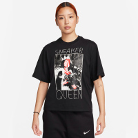 Nike 胸前方形插画休闲短袖T恤 女款-黑色 FD2532-010