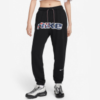 Nike 抽绳字母印花休闲针织运动裤 女款 黑色 FQ0367-010