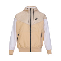 Nike Sportswear Windrunner 运动训练拼色Logo连帽梭织夹克外套 男款 秋季 卡其色 DA00