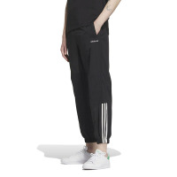 adidas originals三叶草 三条纹装饰抽绳系带束脚运动裤 男款 黑色 IU4803