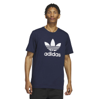adidas originals 字母Logo印花圆领短袖T恤 男款 深蓝色 IA4814
