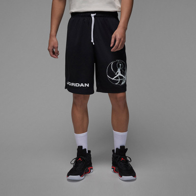 耐克Jordan Logo印花运动跑步健身透气休闲针织短裤 男款 黑色 DZ4123-010