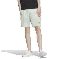 adidas originals 纯色标贴Logo运动短裤 男款 亚麻绿 IK8680