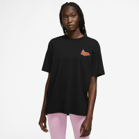 Nike 字母蝴蝶图案印花圆领短袖T恤 女款 黑色 FD2548-010