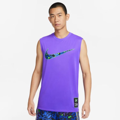 Nike Dri-FIT Logo印花速干无袖篮球背心 男款 心灵紫 FQ0357-547