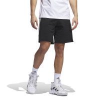 adidas 条纹中腰直筒运动短裤 男款 黑色 IL1614