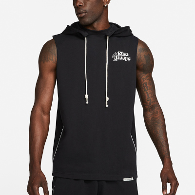 Nike/耐克官方旗舰男装篮球训练服运动休闲连帽无袖T恤DH7442-010
