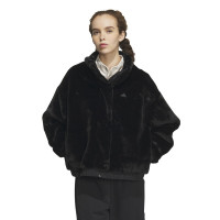 adidas City Escape Mid-Weight 纯色宽松运动休闲夹克外套 女款 黑色 IP7044