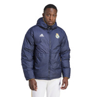adidas 图案印花双面穿连帽羽绒服 男款 墨水蓝 HY0609