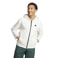 adidas City Escape 纯色Logo标识运动休闲连帽夹克外套 男款 汉玉白 IA3091