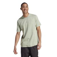 adidas Logo刺绣罗纹圆领运动短袖T恤 男款 银灰绿 IK4275