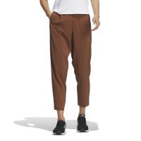adidas 纯色口袋松紧腰运动休闲裤 女款 棕色 IS4942