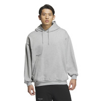 adidas Small Logo Hoodie 纯色字母细节运动休闲连帽卫衣 男款 中麻灰 IZ1607