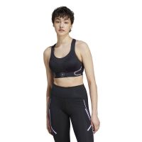 adidas x Stella McCartney 联名款 字母Logo印花高支撑运动内衣 黑色 II3228