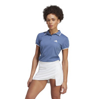 adidas 拼色Logo标识短袖Polo衫 女款 蓝色 IA7036