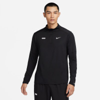Nike 纯色立领长袖半拉链长袖T恤 男款 黑色 FB8557-010