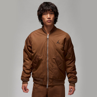耐克Jordan 纯色Logo微标刺绣侧插口袋棒球领全拉链夹克外套 男款-浅褐色 FB7317-281