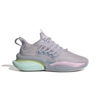 adidas ALPHABOOST V1防滑透气减震 低帮 跑步鞋 女款 紫青粉 IE9731