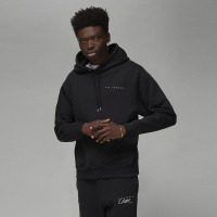 耐克Jordan 胸口印花圆领连帽抽绳卫衣 亚版 男女同款 黑色 DV7335-010