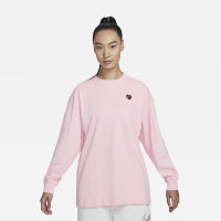 Nike 情人节系列 后背印花圆领套头长袖T恤 女款 粉色 FD9933-690