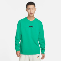 Nike Sportswear 品牌Logo刺绣徽标棉质长袖T恤 男款 绿色 FN0253-324