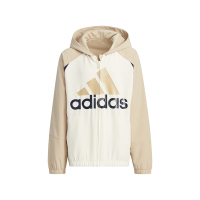 adidas 童装Street Woven Jacket Logo字母印花连帽夹克外套 男童 浅米色 IA8229