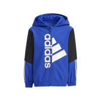 adidas 童装 Logo印花运动连帽夹克外套 男童女童 蓝色 IA8246