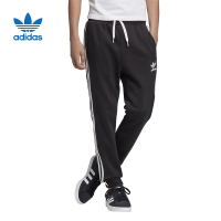 adidas originals三叶草 童装 复古运动条纹Logo运动卫裤 男童 秋季 黑色 DV2872